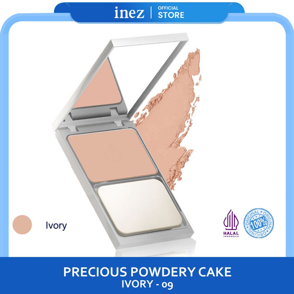 INEZ Bedak Precious Powdery Cake 09 IVORY Bedak Padat Inez