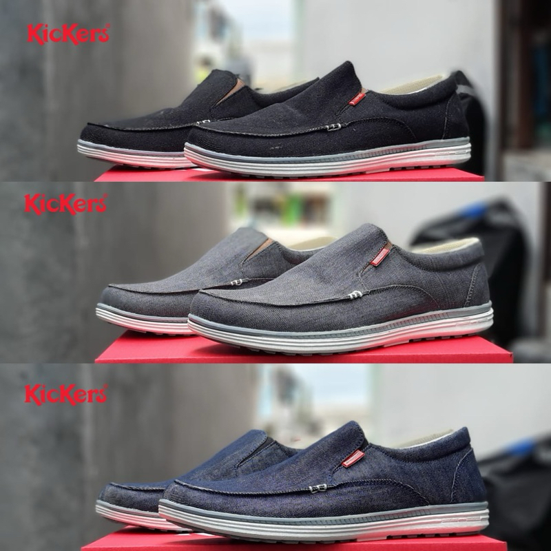 SEPATU SLOP KANVAS KICKERS / SEPATU SLIPON PRIA KICKERS / KICKERS KANVAS PRIA SLIOP