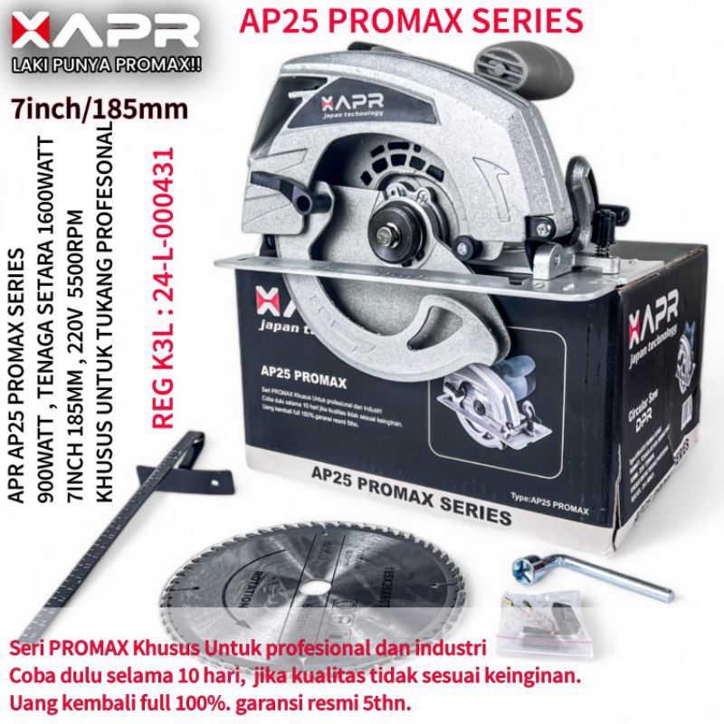 PROMO MENARIK APR RAJA CIRCULAR SAW ap25promax sirkel mesin gergaji listrik kayu potong triplek dll 
