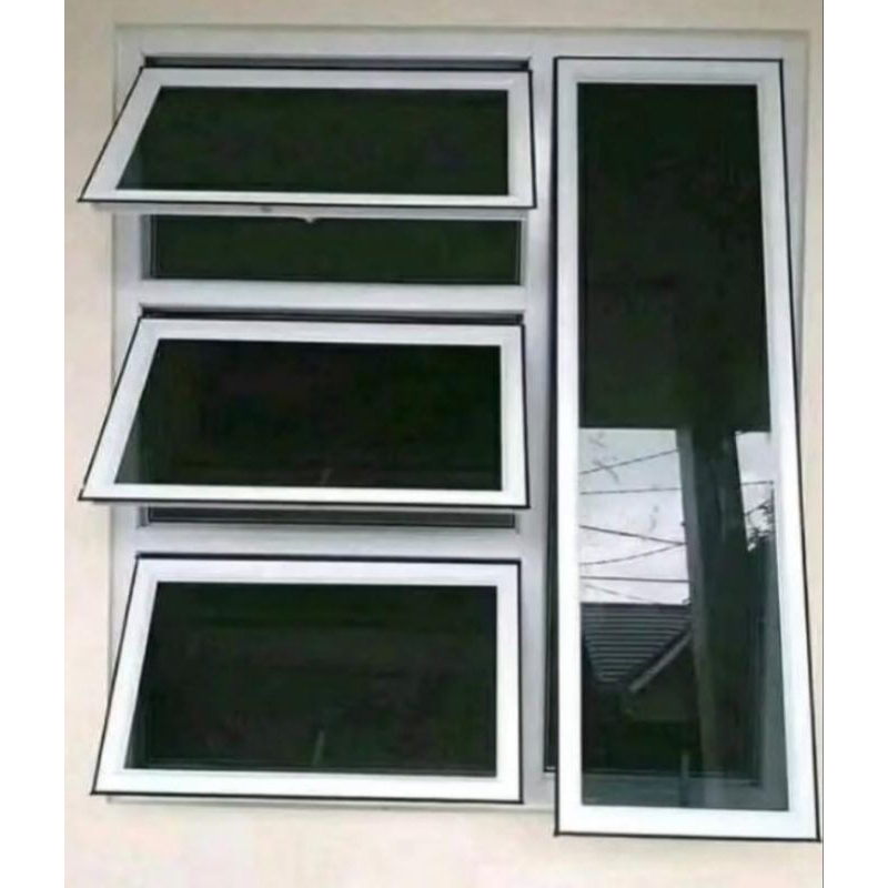 KUSEN JENDELA ALUMINIUM CASEMENT GANDENG UKURAN T150xL100cm