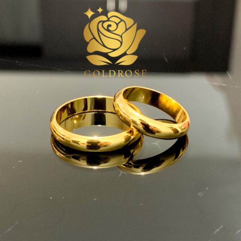 Cincin Tunangan cincin belah Rotan Cincin Titanium Anti Karatan Ukuran 16 17  18 19