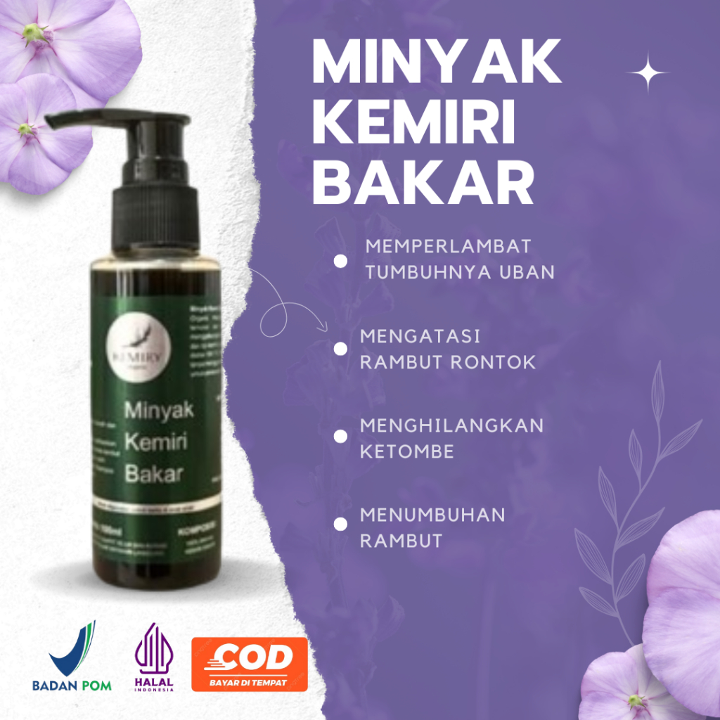 inyak Kemiri Bakar Original 100% Penumbuh Rambut Alis Asli Kemiry Organic | MINYAK KEMIRI BAKAR PENU
