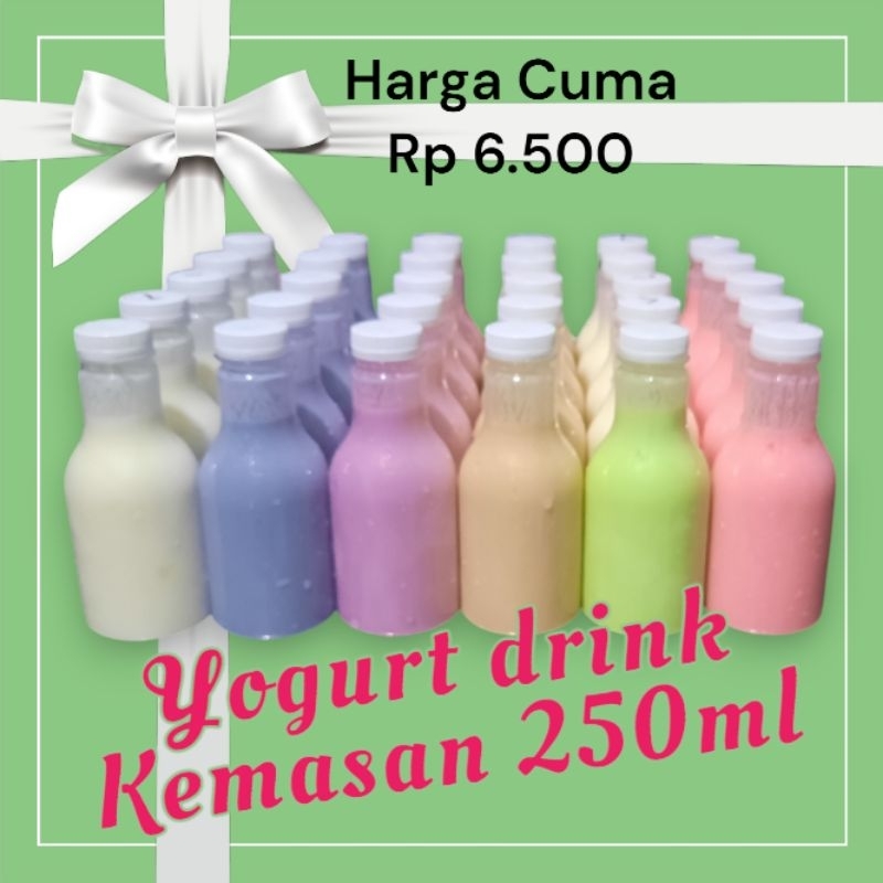 

Yogurt drink 250 ml botol yoghurt + jelli kental dan lembut