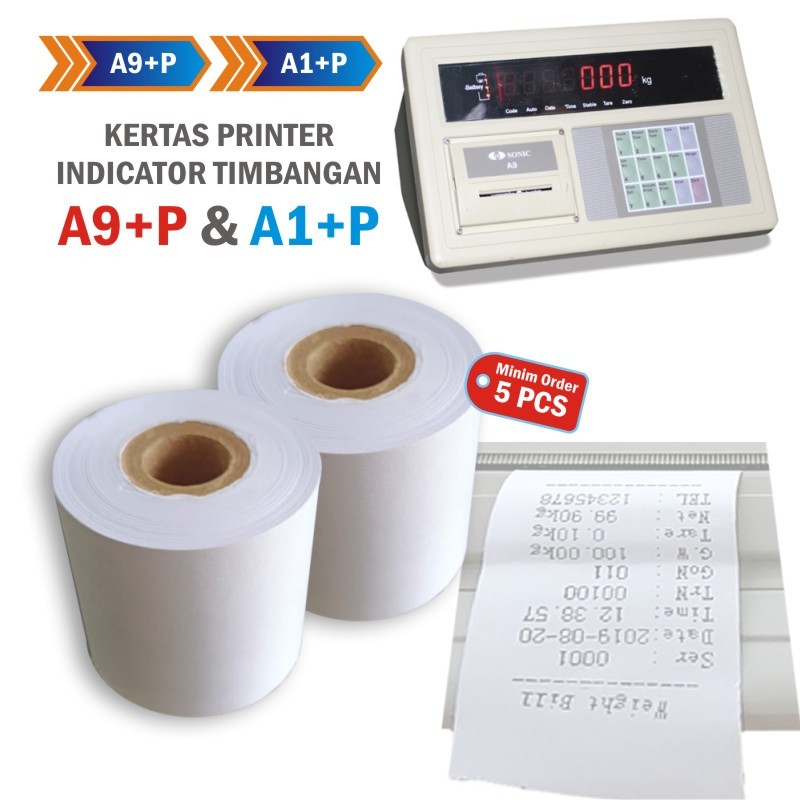 

Kertas Printer Timbangan Sonic dll A9P / A1P lebar 44mm tebal 45 mm