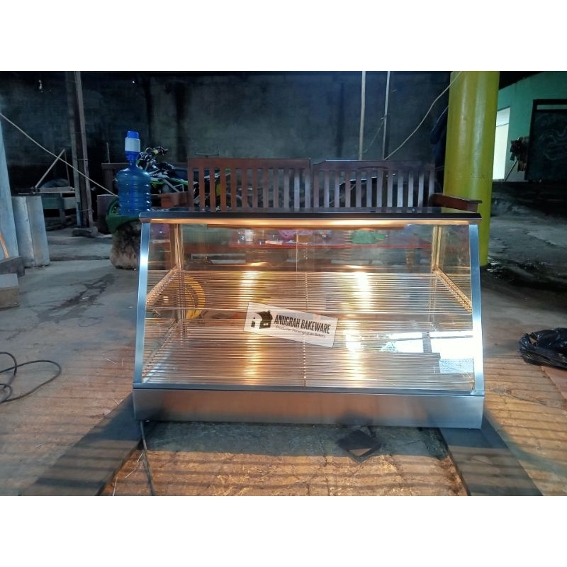 etalase Warmer fried chicken panjang 100 cm