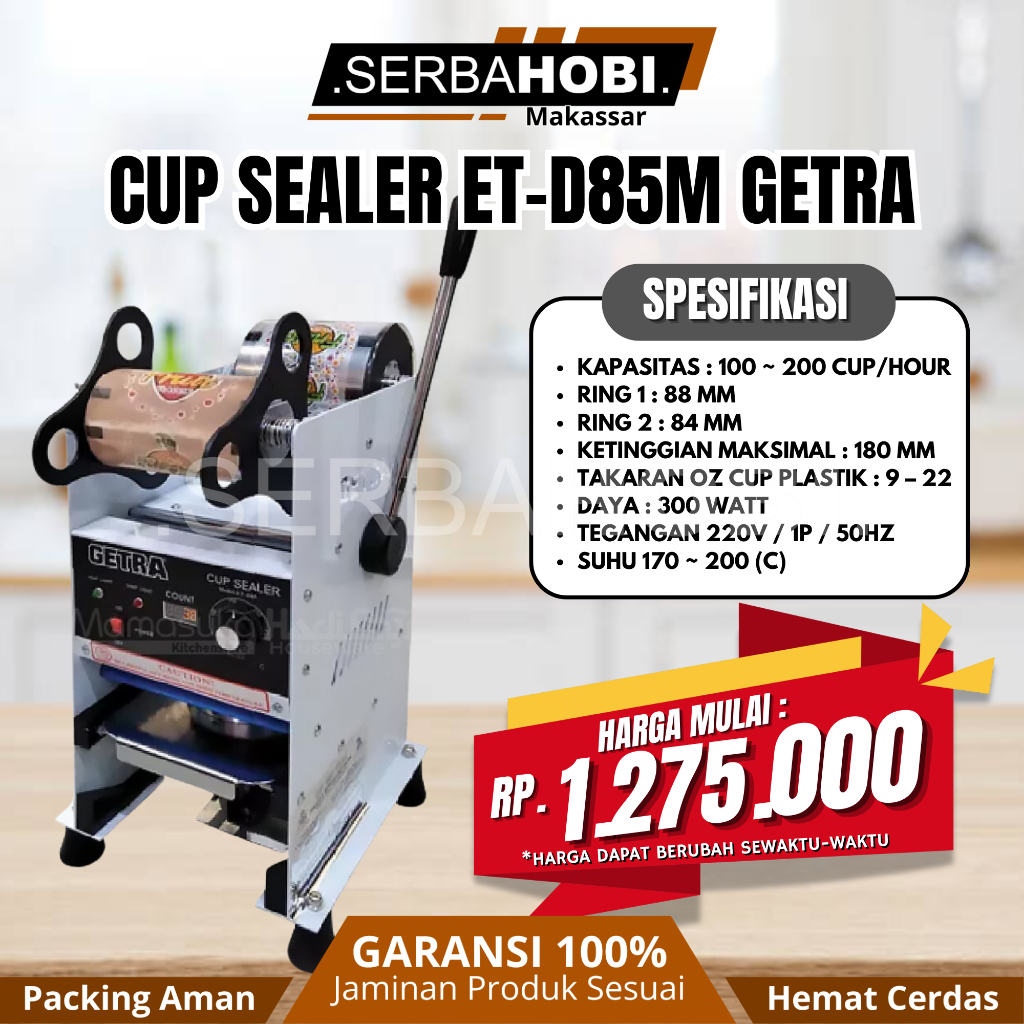 Mesin Cup Sealer Getra ET-D8SM / Alat Press Minuman 22oz