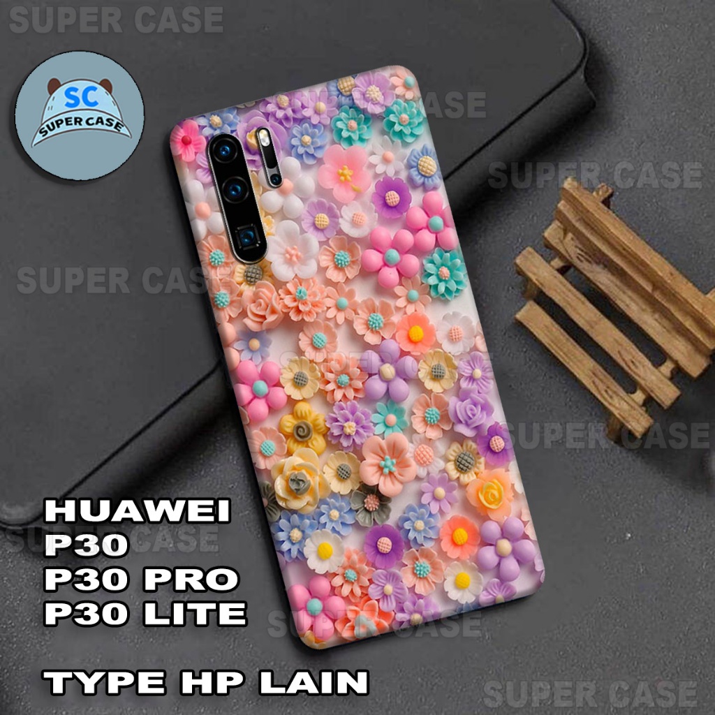 (Q8) Case HP untuk  HUAWEI P30 / P30 PRO / P30 LITE  Terbaru | MOTIF  BUNGA | Kesing HUAWEI P30 / P3
