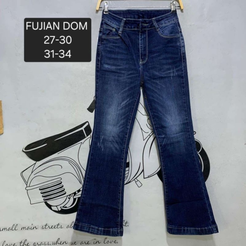 celana wanita cutbray Dark Fujian Evodom Jeans