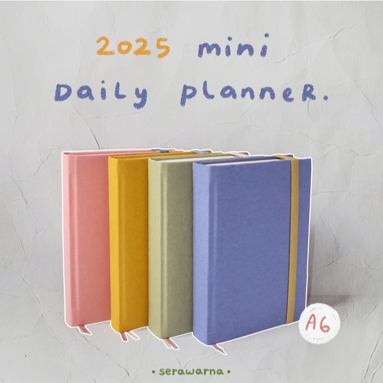

2025 Mini Daily Planner Custom Cover | 6 month & 3 month | A6 | Fabric Hardcover | Pre-Order