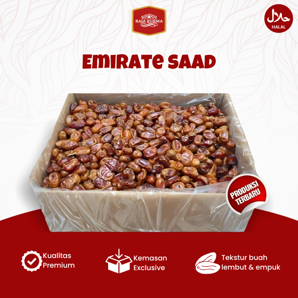 

Kurma Khalas Arab Emirate Saad 1Kg Dan 500gr Buah Tebal Makanan Khas Arab Buah Premium Oleh-oleh Umroh Haji