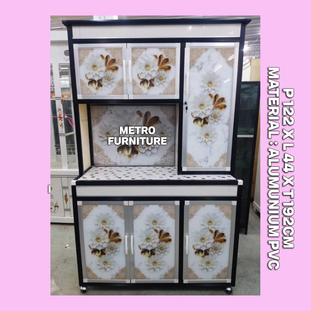 RAK PIRING ALUMUNIUM PVC RODA 3 PINTU TINGGI 192CM FREE ONGKIR SERANG KOTA DAN CILEGON RAK SAYUR ALU