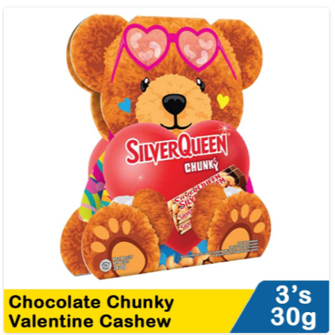 

silver queen chocolate chunky valentine cashew 3x30g