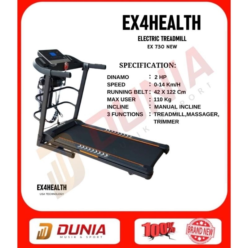 EX4Health Treadmill Electric EX 730 New