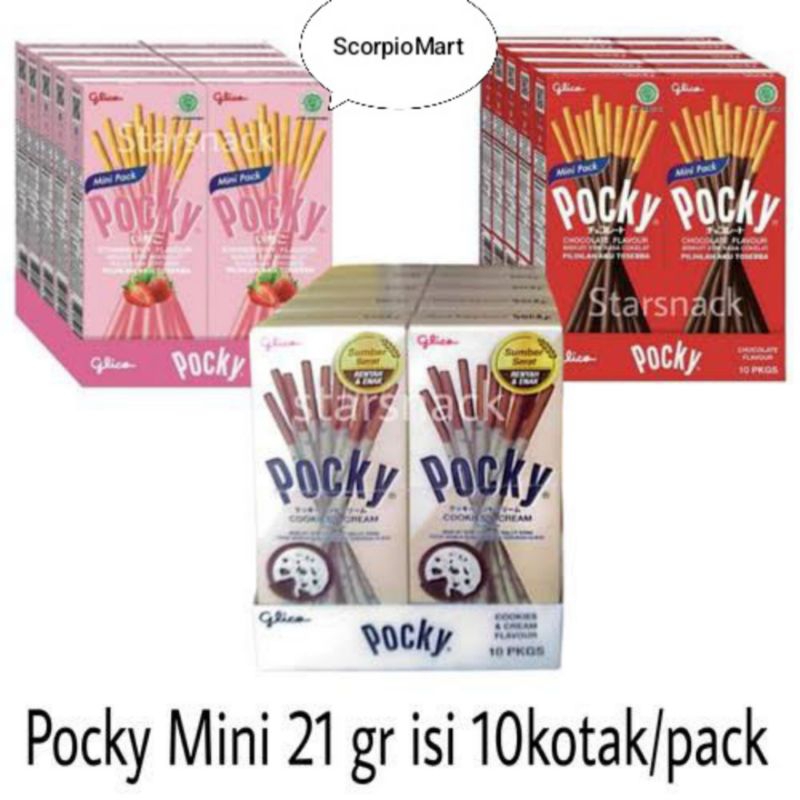 

[ POCKY 10PCS ] SNACK POCKY MINI 1BOX ISI 10PCS x 21Gr