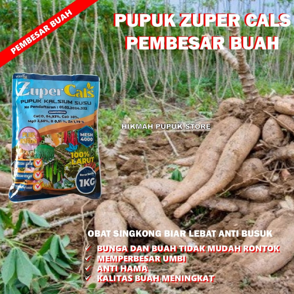 PROMO MURAH - Pupuk zupercals Organik Anti Patek, Daun Kuning Keriting Singkong, Layu Daun Singkong,