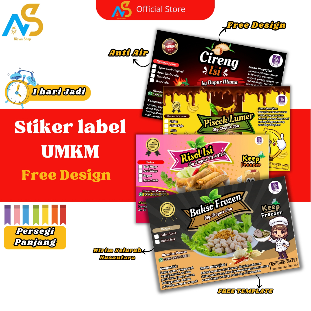 

NS- DESIGN (PER PCS) Stiker UMKM - Stiker label UMKM - Stiker Makanan -Stiker Frozen Food Stiker Cireng Stiker Risol Stiker Ayam Ungkep Stiker Ayam Bakar Stiker ikan frozen Stiker ikan