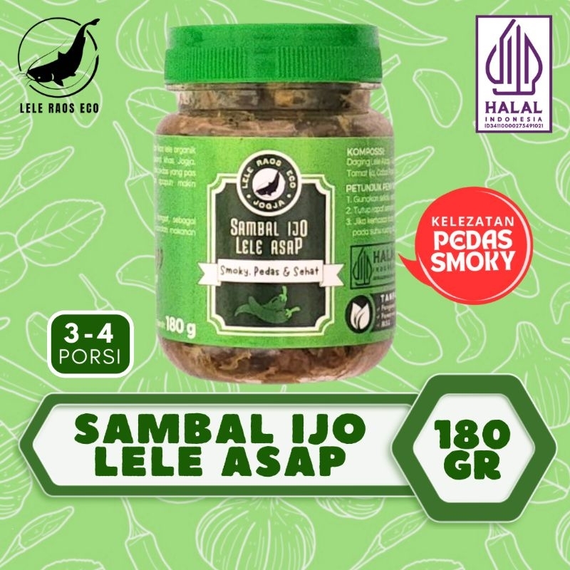 

Lele Raos Eco - SAMBAL IJO LELE ASAP 180 GRAM/SAMBEL HOMEMADE/100% HALAL/LEVEL 2