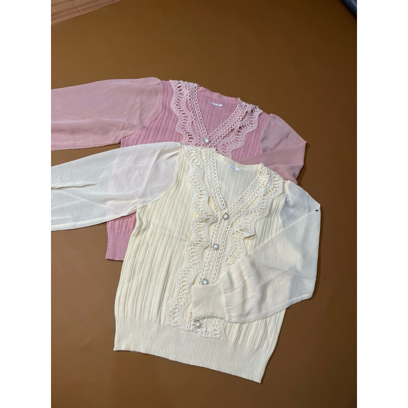 atasan rajut renda import