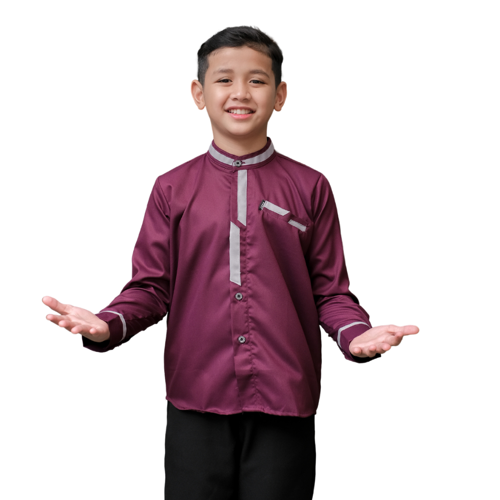 BARS CLOTH.CO As Syuria Series Baju Koko Anak Laki Laki Usia 5 7 6 8 9 10 11 12 Tahun Kemko Taqwa Le