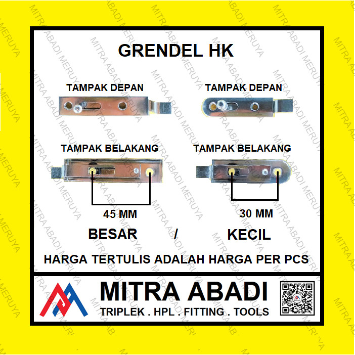Grendel Stainless Modern Tipis Kunci Slot Grendel HK Kecil