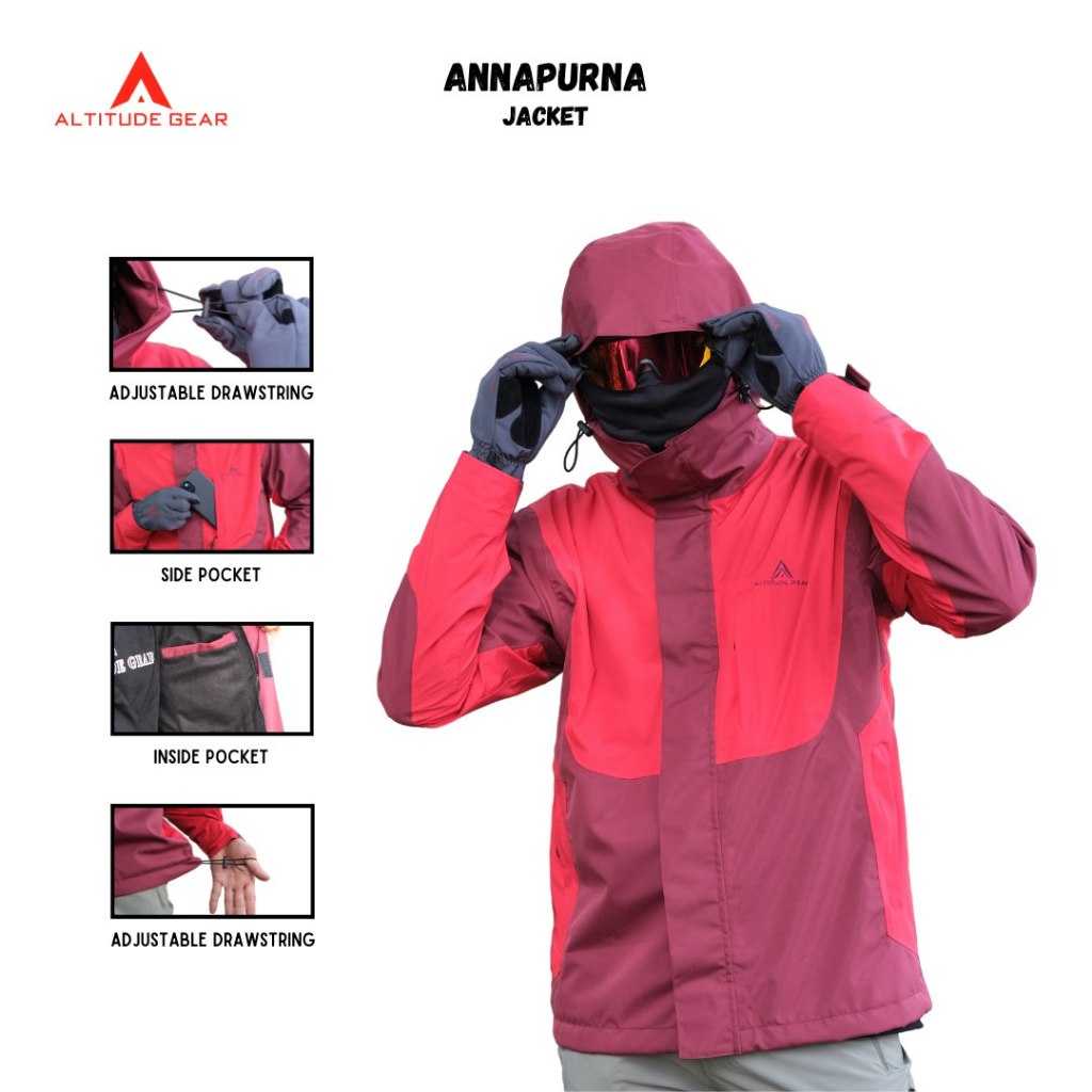 Altitude Gear Annapurna Jaket Gunung Gorpcore Waterproof Pria Wanita Double Layer Inner Polar