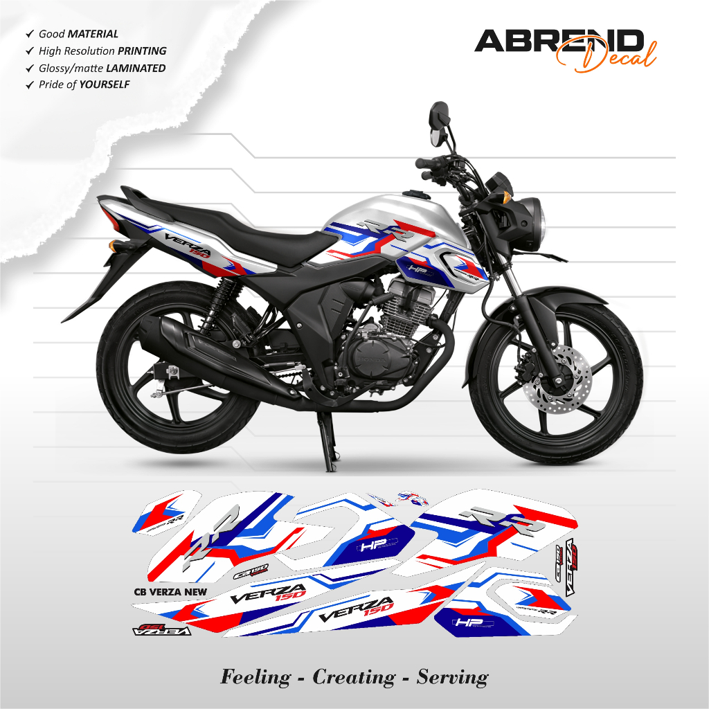 STRIPING VERZA NEW BMW TRI COLOR / STICKER MOTOR HONDACB VERZA DESIGN CUSTOM LIST STOCK DECAL
