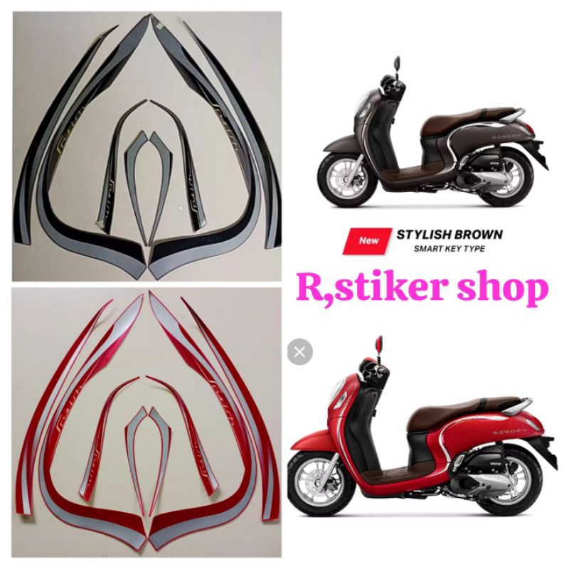 STIKER STRIPING LIS BODY MOTOR HONDA SCOOPY STYLISH 2022