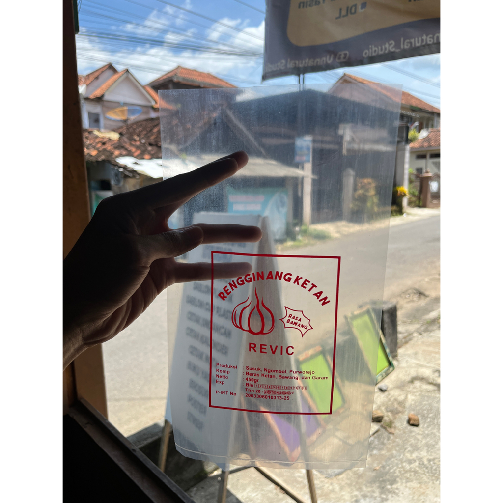 Sablon plastik kemasan snack / mainan / plastik pp