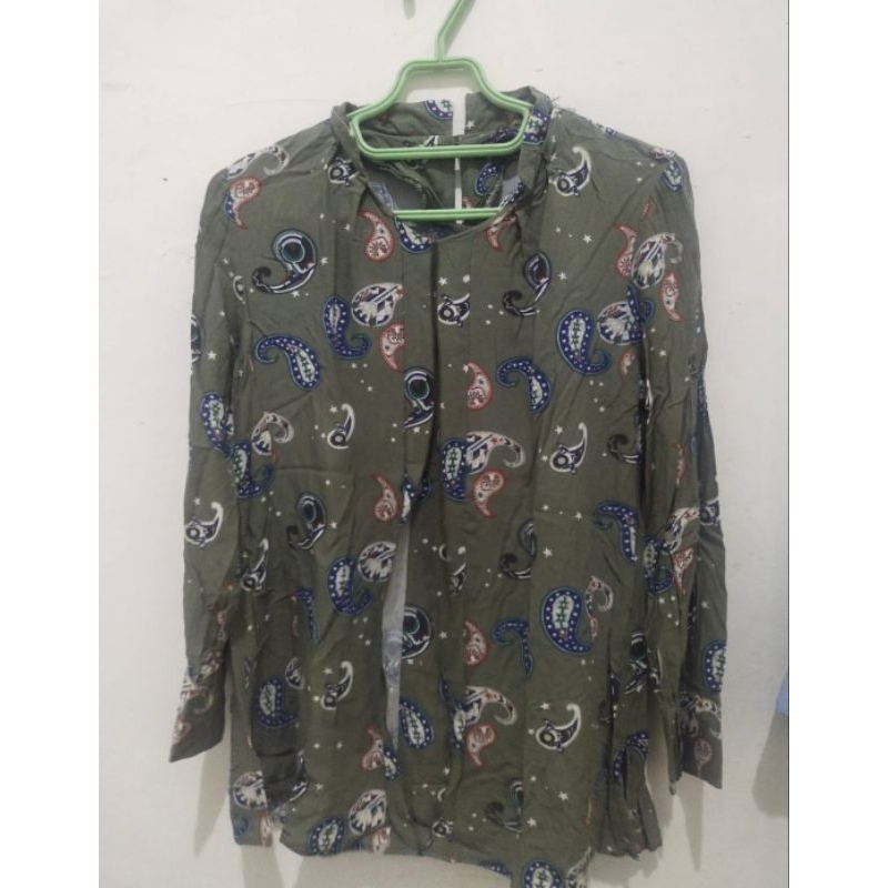 PRELOVED MURAH BLOUSE RAYON MOTIF BLOUSE BATIK RAYON