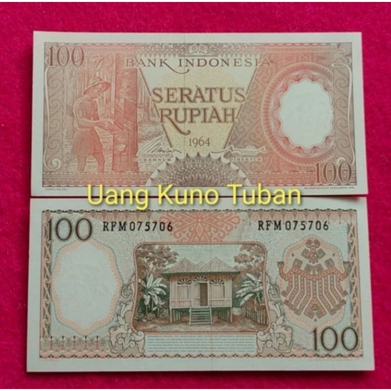 uang kuno Seratus rupiah seri pekerja tahun 1964 . 100 rupiah