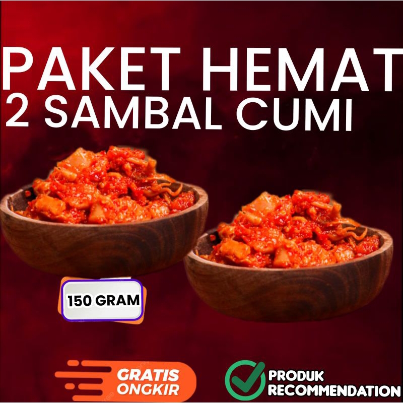 

Paket super hemat 2 sambal cumi 150 Gram