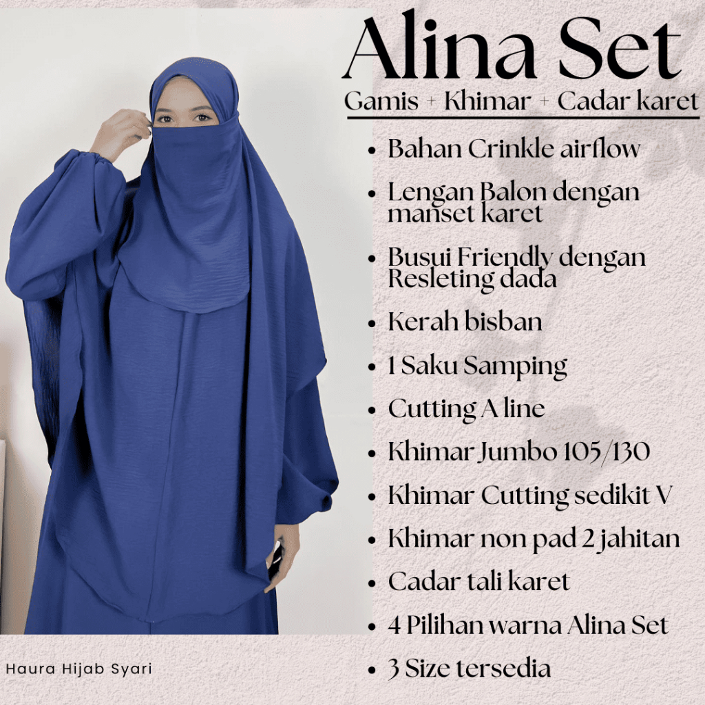 Gamis Syari setelan khimar cadar kain cringkle / Gamis set khimar / Gamis set jilbab cadar / Grosir 