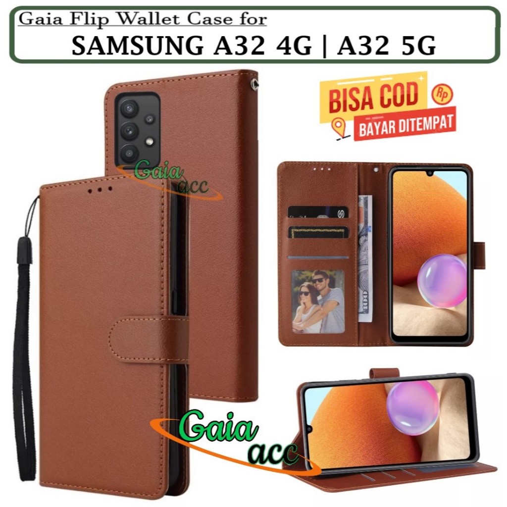 Flip Case SAMSUNG A32 4G /SAMSUNG A32 5G Flip Leather Case-Flip Wallet Case /Casing Dompet Kulit Hp 