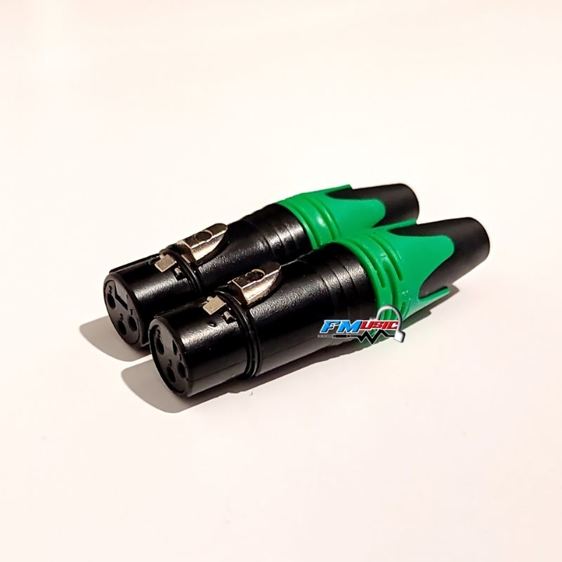 SOCKET CANON XLR NEUTRIK FEMALE / SOKET XLR CANON CEWEK - ASLI TEMBAGA KUNINGAN