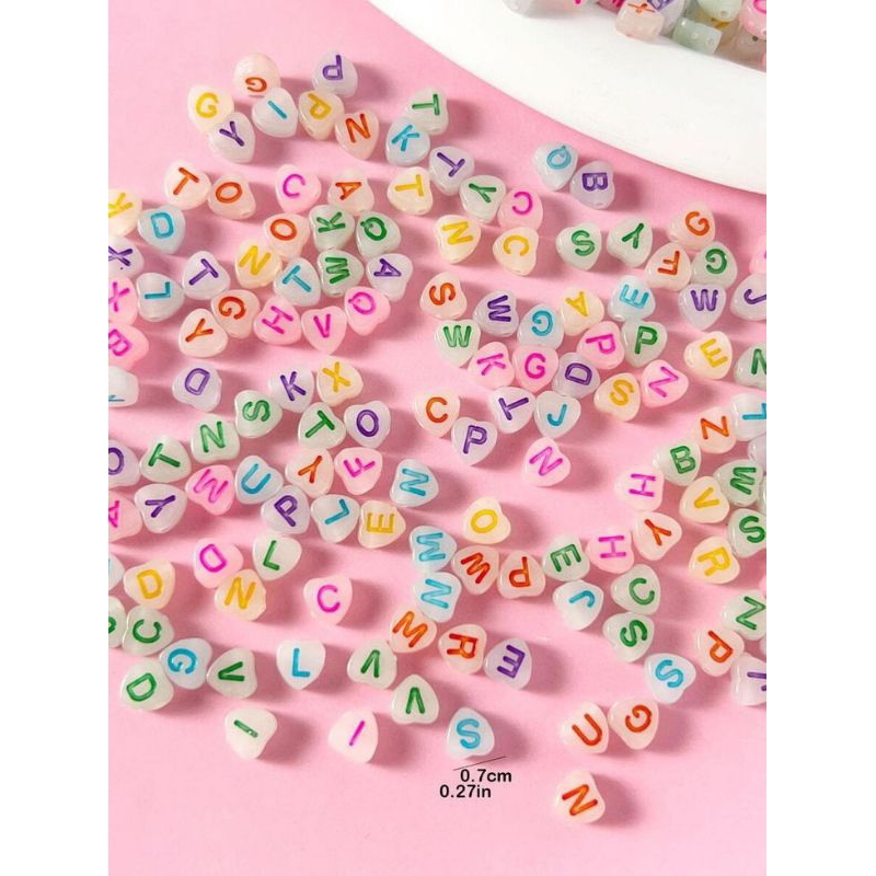 MANIK MANIK HURUF LOVE/MUTE HURUF/MANIK ALFABET /MANIK MANIK HURUF UNTUK KERAJINAN TANGAN