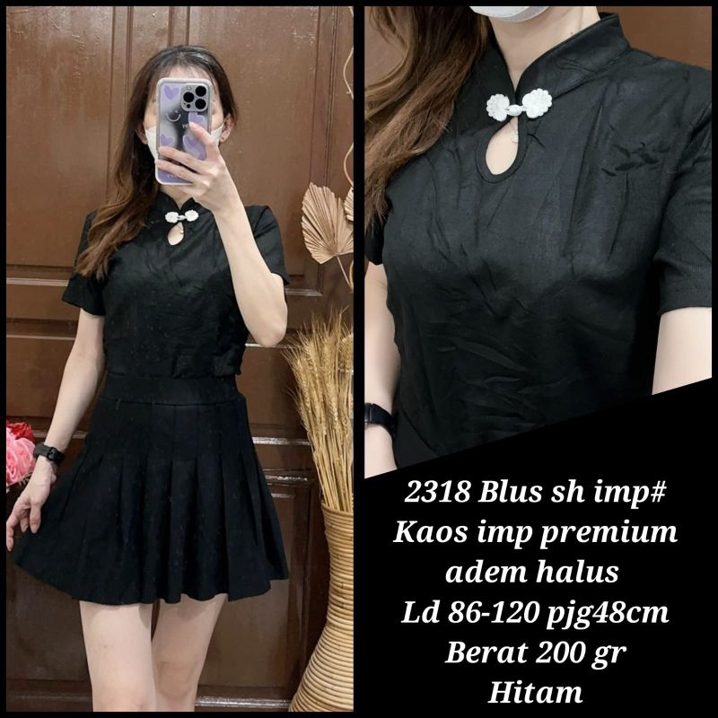2318 Blus/Blouse/Atasan Shanghai Imlek Kaos Import Premium Wanita LD 120cm