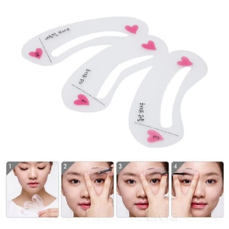 Cetakan Alis Set 3in1 Mini Eyebrow Make Up Murah Makassar Min 5