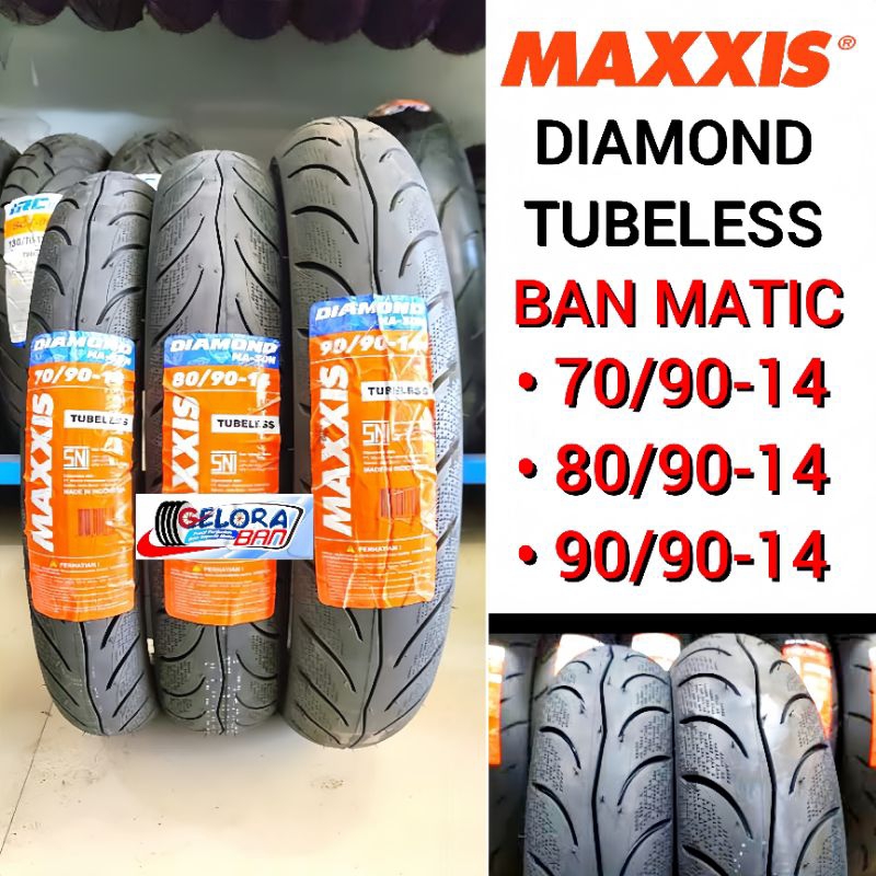 Terlaris Ban Matic Maxxis Diamond 70/90-14 Ban 80/90-14 Ban 90/90-14 Tubeless Ban Montor Beat Vario