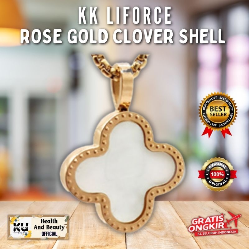 Kalung KK Liforce Rose Gold Clover Shell