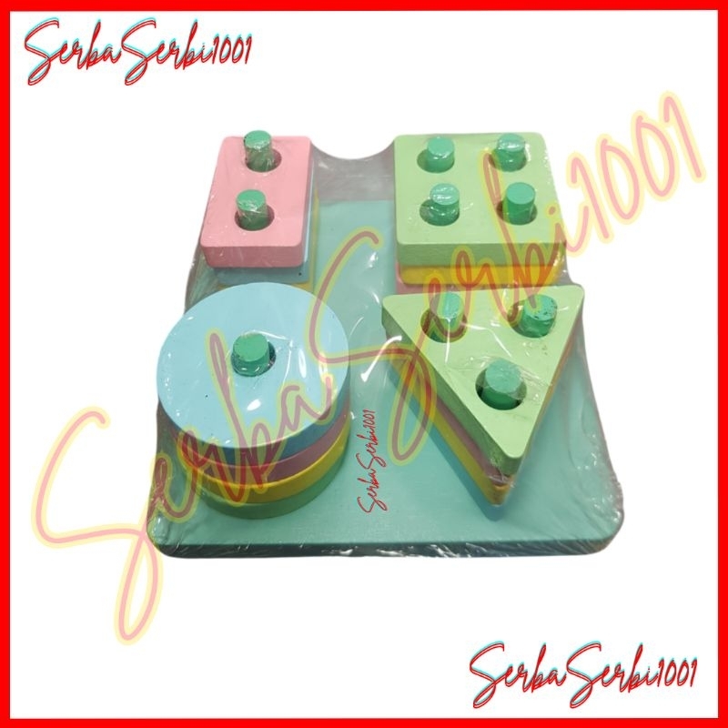 Puzzle Kayu Bentuk / Mainan Edukatif