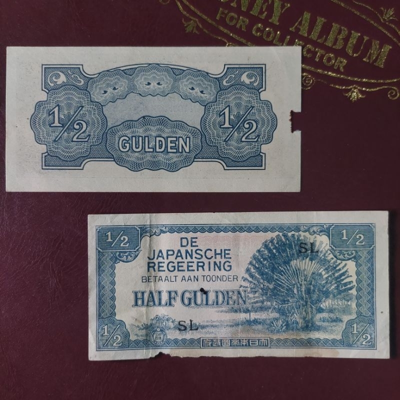 UANG KUNO SETENGAH GULDEN JAMAN JEPANG / 0.5 GULDEN JAPANESCHE REGEERING TAHUN 1942