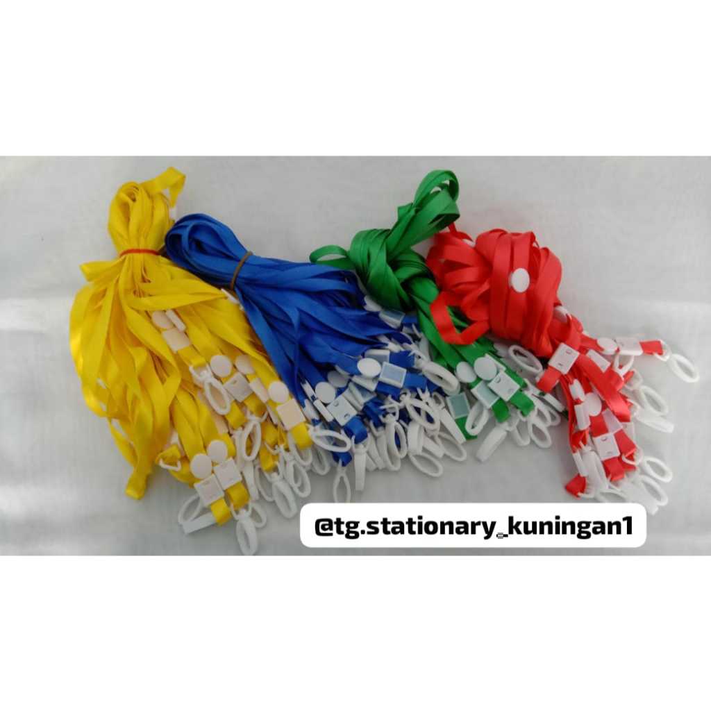 

Tali ID Card / Lanyard Nilon Bahan Plastik Warna ( 3 pcs)