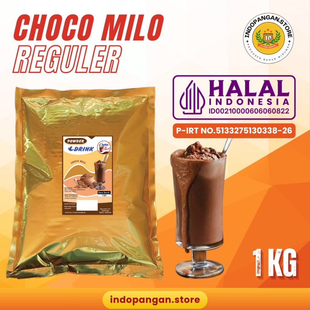 

Powder Rasa Cokelat Milo 1 Kg (Mix Gula) Kemasan Foil / Bubuk Minuman Rasa Coklat Milo 1 Kg