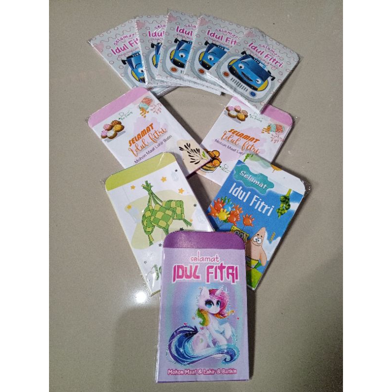 

Amplop lebaran motif lucu bahan glossy isi 50pcs