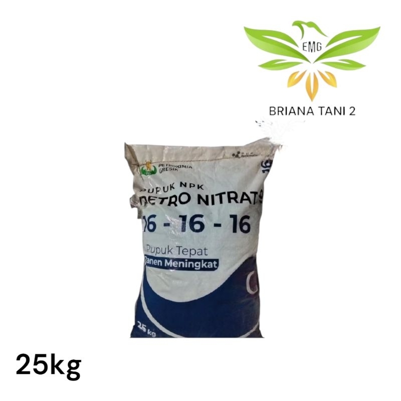 Karungan Petro Nitrat 25kg Pupuk NPK 16 16 16 Untuk Semua Jenis Tanaman Petrokimia Gresik Mutiara 16