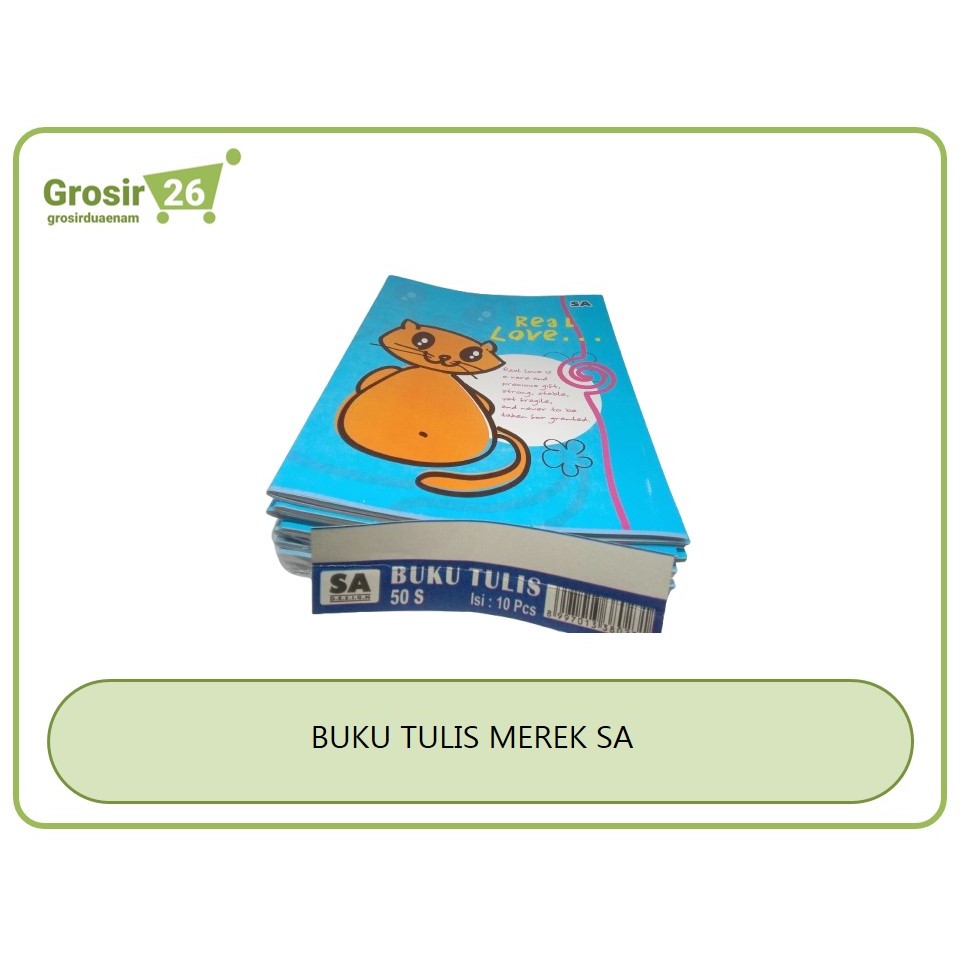 

(1 pack) buku tulis merek sa isi 30 lbr & 50 lbr | ukuran kwarto pendek