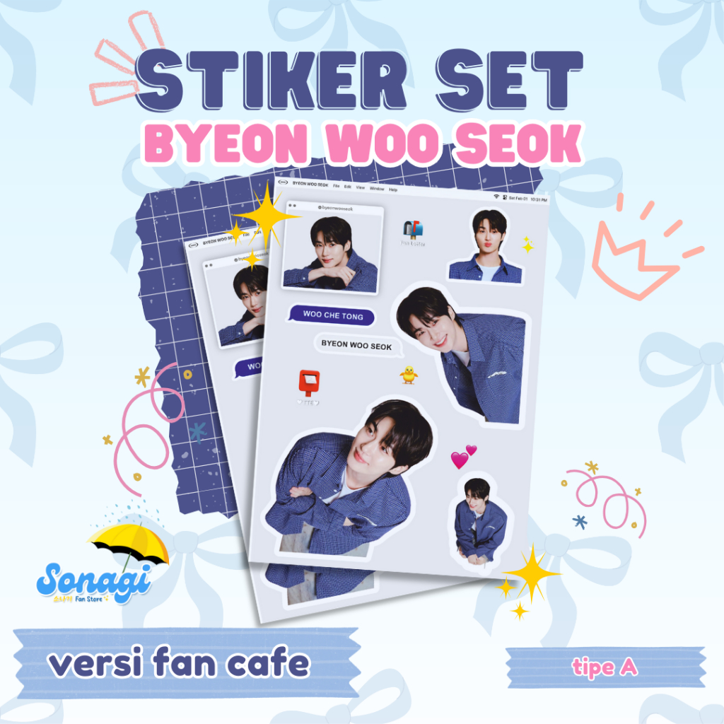 

Sticker Cut Sheet/Pack Aktor Kdrama BWS Byeon Woo Seok Kpop A6 Versi Fancafe
