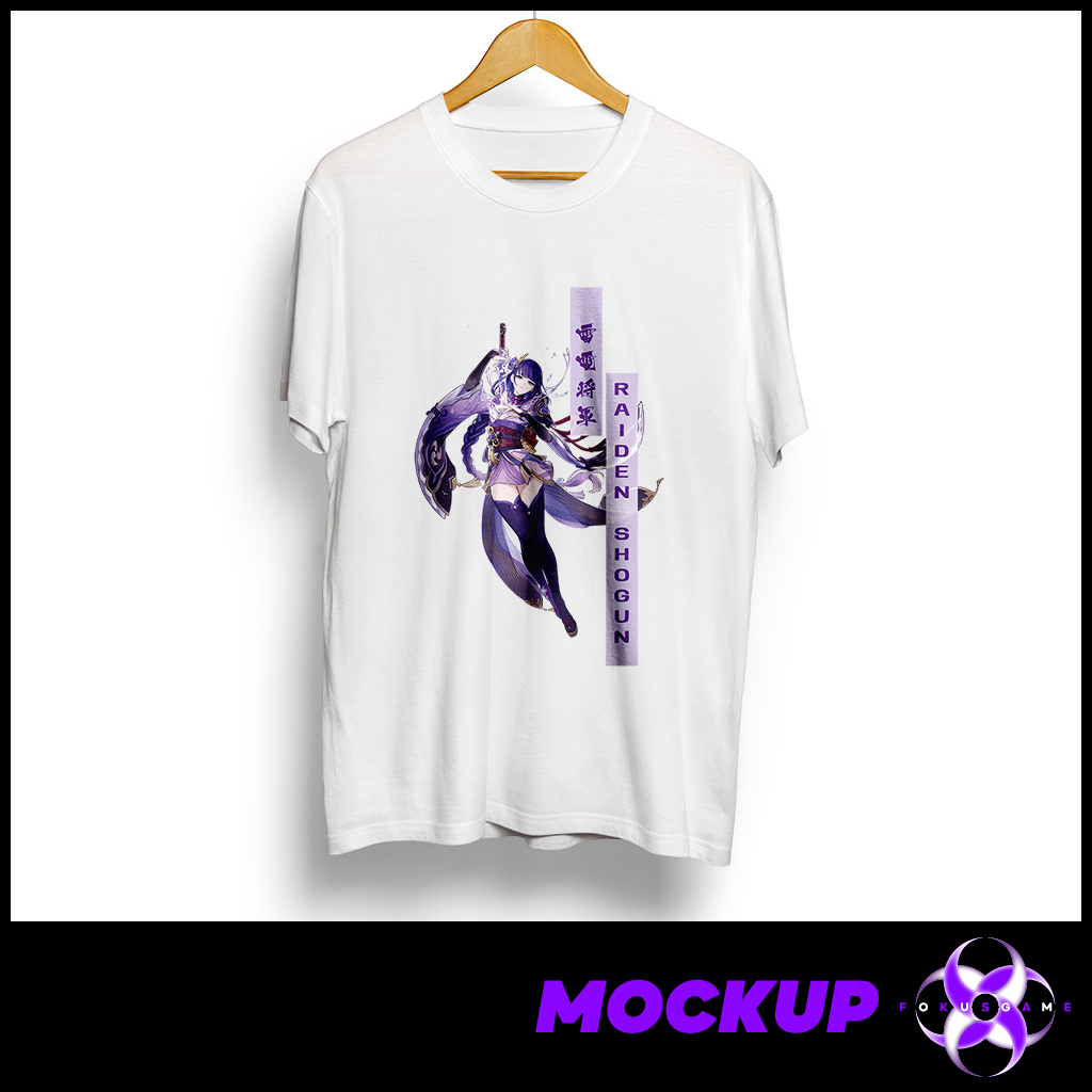 Kaos T-Shirt Genshin Impact Raiden Shogun 30's