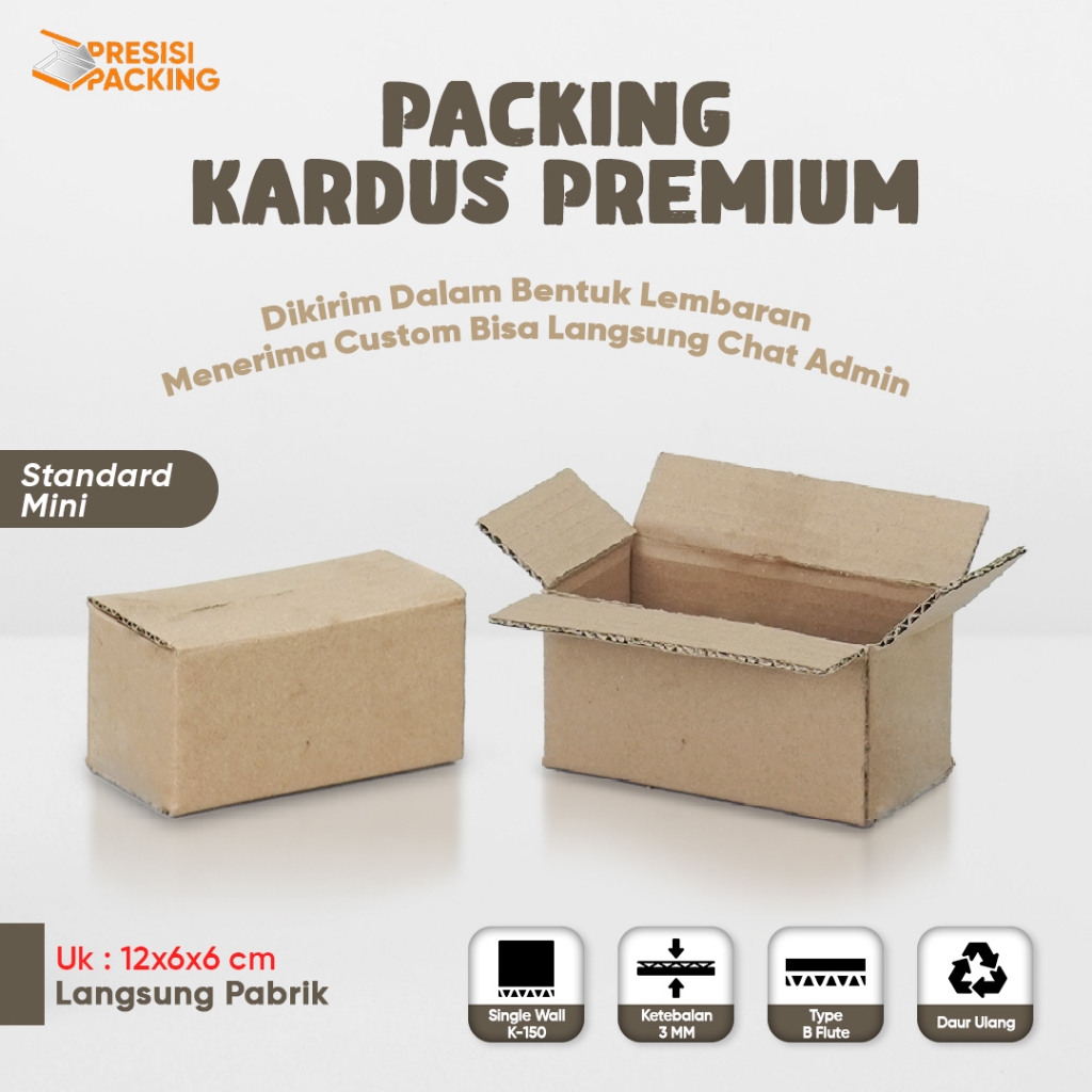 

Box 12x6x6 Model Standar Mini Kardus / Box / Karton / Polos / Kemasan / Packing / Kotak