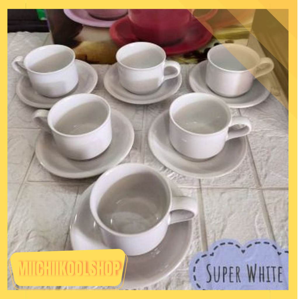 CANGKIR KERAMIK SET PUTIH